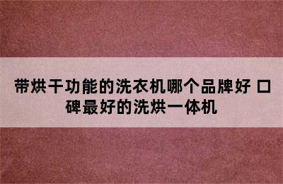 带烘干功能的洗衣机哪个品牌好 口碑最好的洗烘一体机